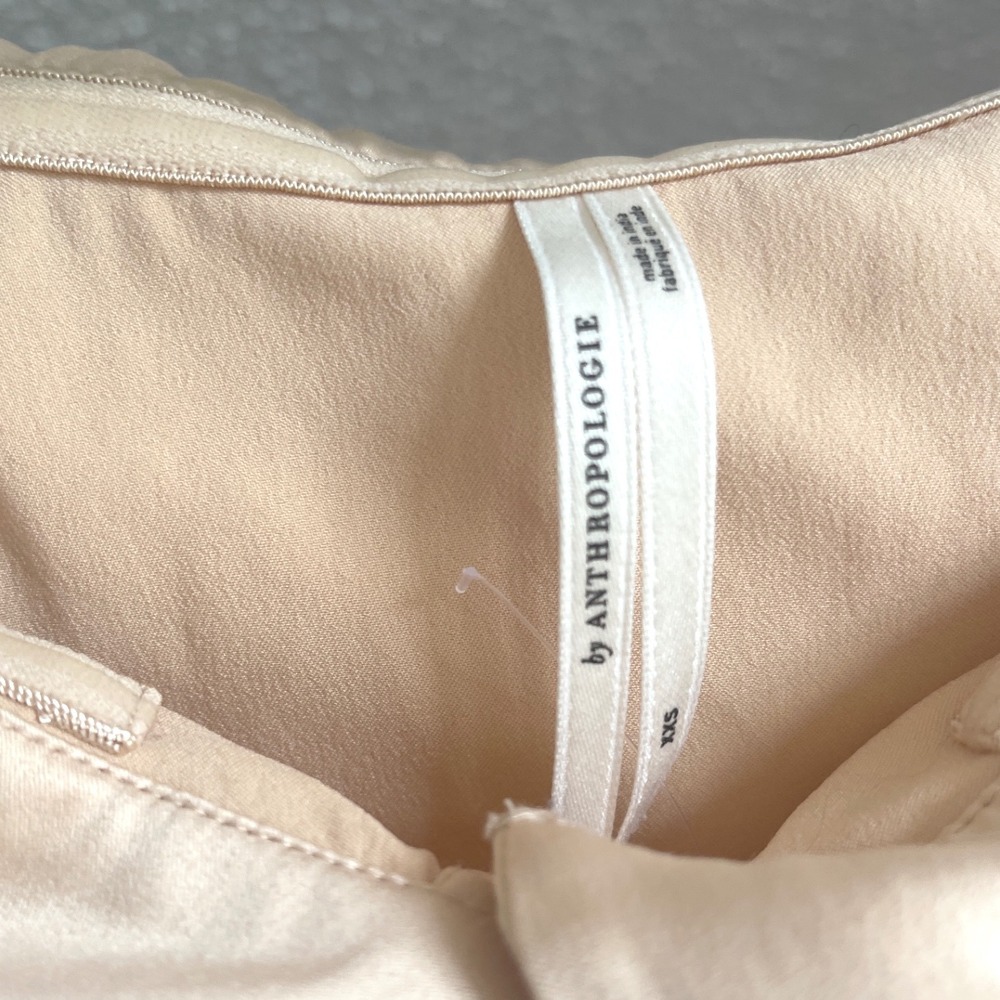 Anthropologie Off-The-Shoulder Wrap Collared Silky Button Front Shirt xxs - Picture 6 of 10